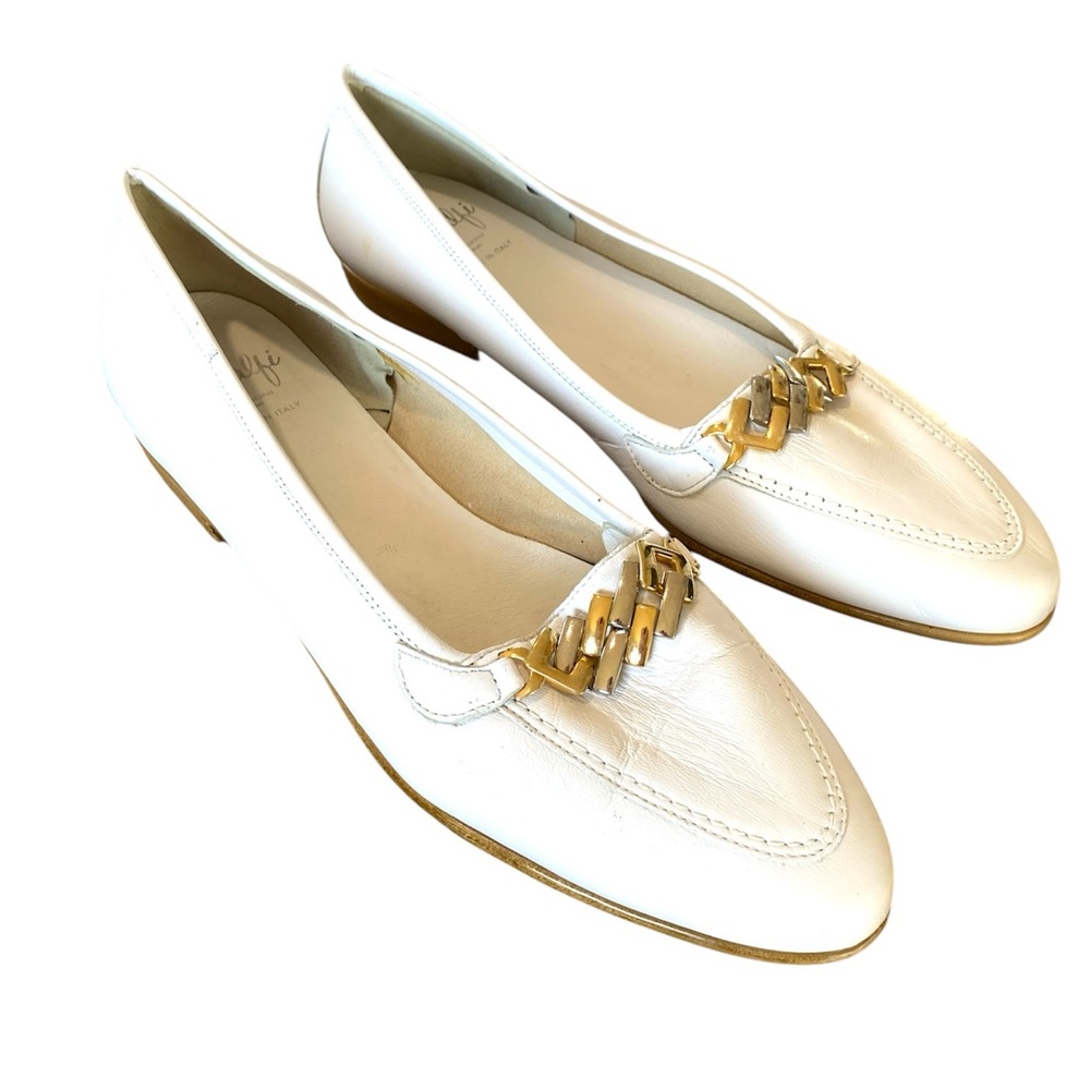 AMALFI OSTE Loafer White Nappa made in Italy Academia Preppy buckle Women’s 9N